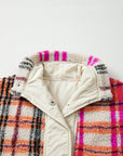 Plaid Sherpa Buttoned Jacket Vest