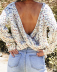 Scarlett Confetti Reversible Twist Sweater