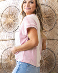 Corded Knit Crew Neck Tee
