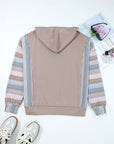 Colorblock Patchwork Long Sleeve Hoodie