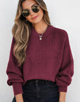 Julietta Mixed Textured Knitted Sweater