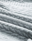 Solid Cable Knit Textured Puff Sleeve Shacket