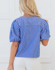 Dream Stripe Tied Front Blouse