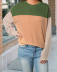 Colorblock Ribbed Long Sleeve Top