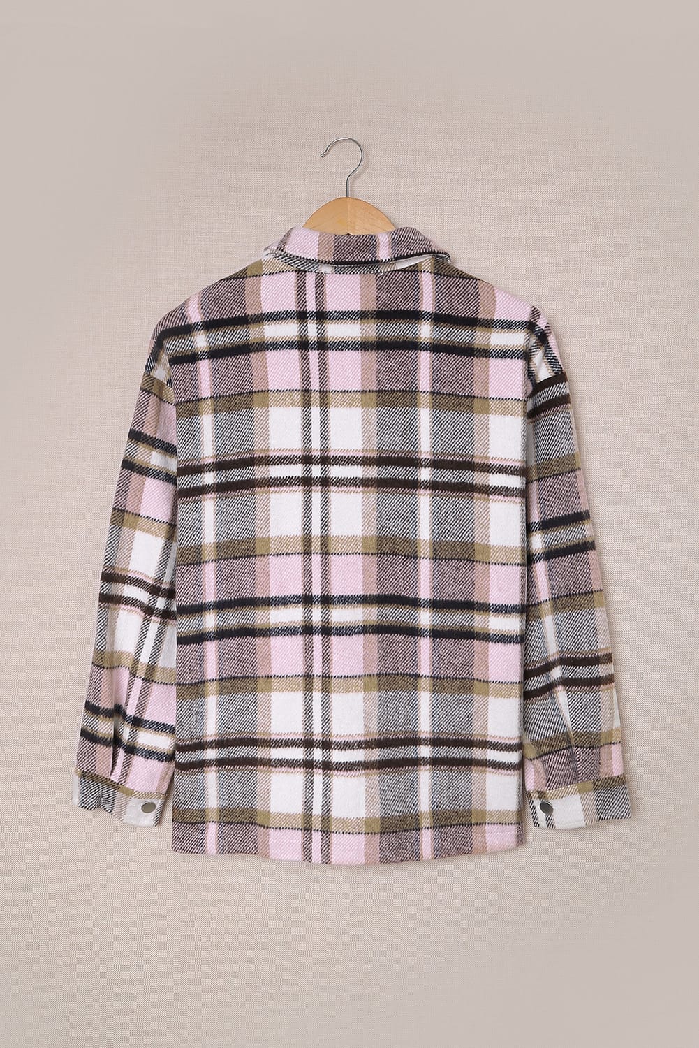 Plaid Pocketed Button Front Shacket