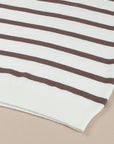 Iris Striped Zip Collared Loose Sweater Mini Dress