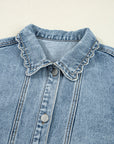 Brooklyn Scallop Trim Button Up Denim Jacket