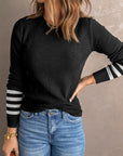 Aria Sleeve Plain Knit Sweater