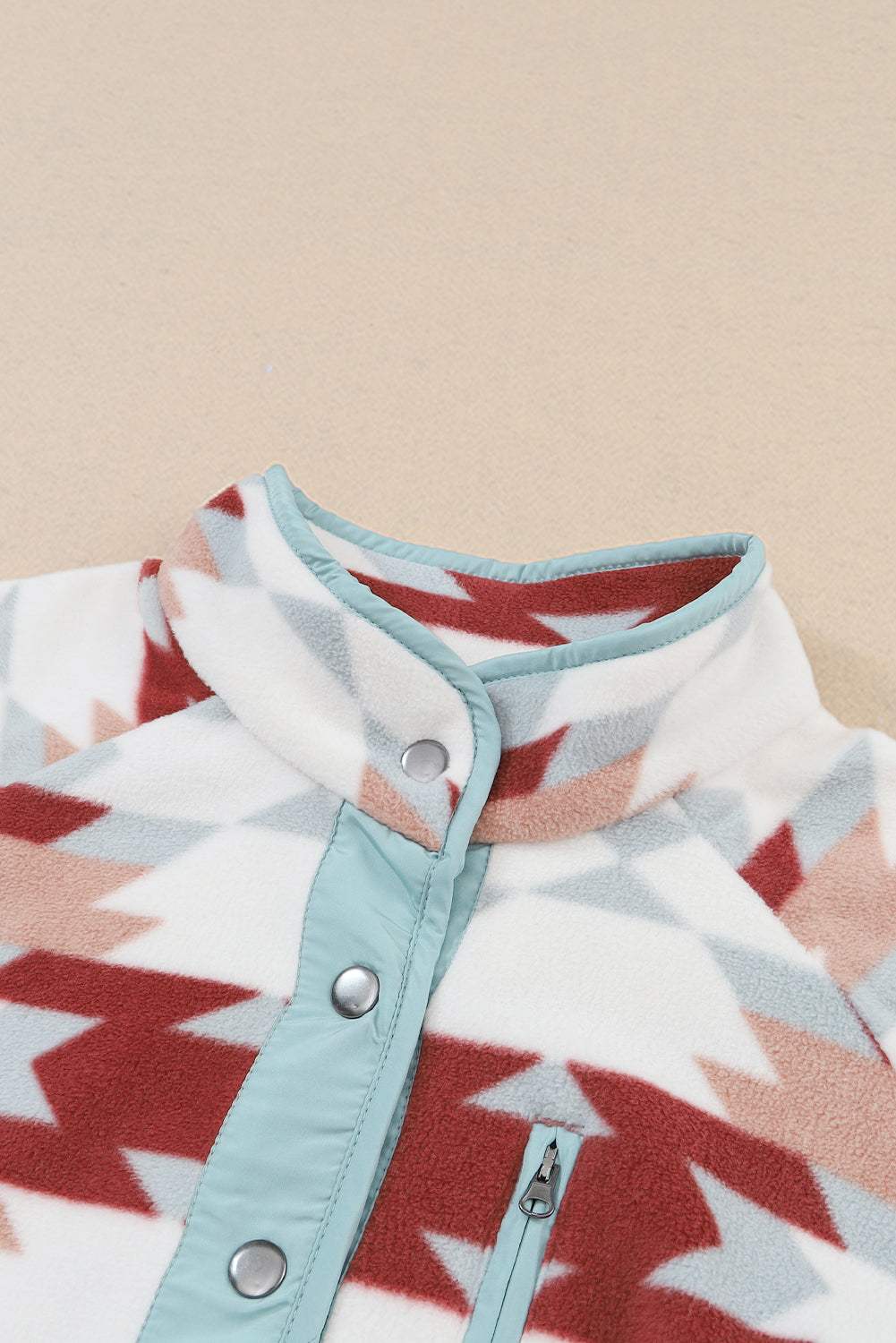 Western Aztec Fleece Buttoned Jacket