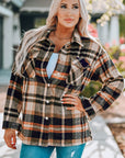 Plaid Pocketed Button Front Shacket