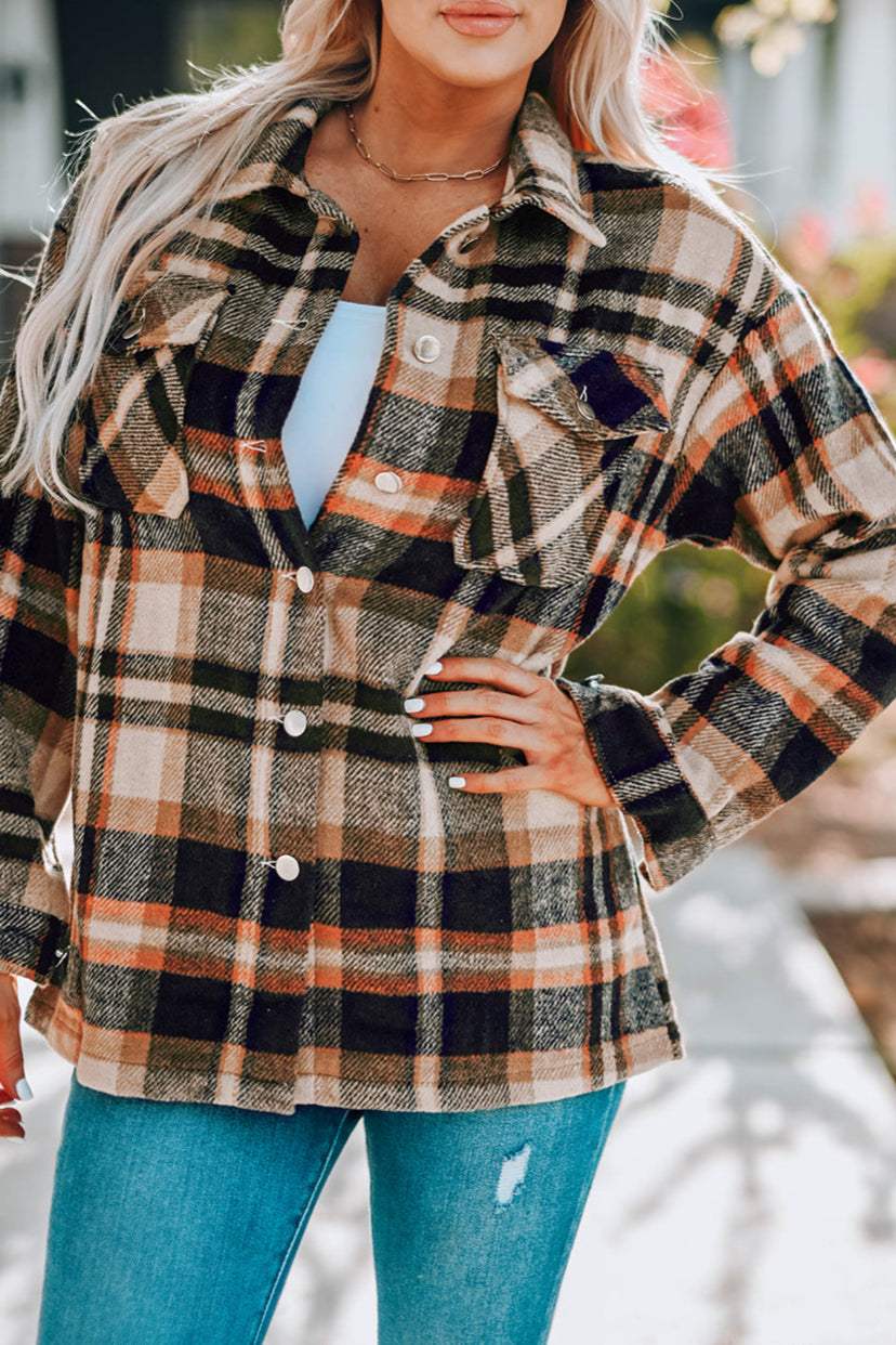 Plaid Chest Pocket Buttoned Shacket