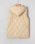 Solid Quilted Fleece Lined Zip Up Jacket Vest