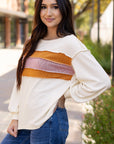 Ember Exposed Seam Knit Patchwork Top