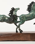 Arabian Horses Galloping Western Equestrian Art Bronze Limited Edtion Sculpture