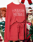 Plus Size Christmas MERRY Top and Shorts Set