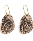Agave Genuine Blue Turquoise and Golden Drop Earrings