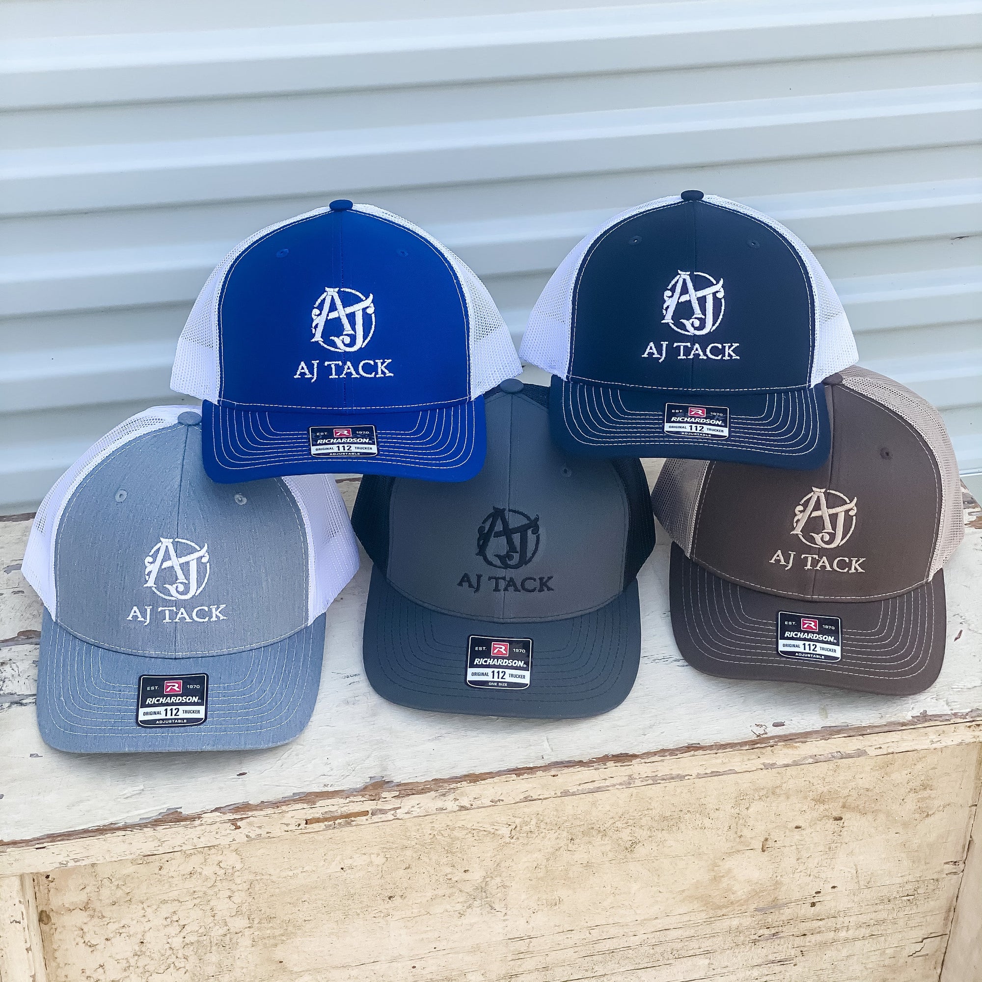 AJ Tack Heather Grey Embroidery Mesh Back Cap