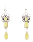 Albie Yellow Jade and Sterling Silver Drop Earrings