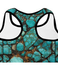 All Turquoise Padded Sports Bra