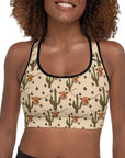 Longhorn Ranch Cactus Padded Sports Bra