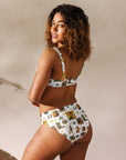 Yeehaw Vintage Cowgirl Collage White Bikini