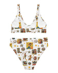 Yeehaw Vintage Cowgirl Collage White Bikini