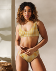 Yeehaw Yellow Gingham Print Bikini