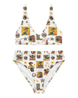 Yeehaw Vintage Cowgirl Collage White Bikini