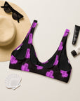Yeehaw Purple Neon Cactus Bikini Top