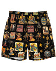 YEEHAW Vintage Cowboy Collage Western Swim Trunks Shorts