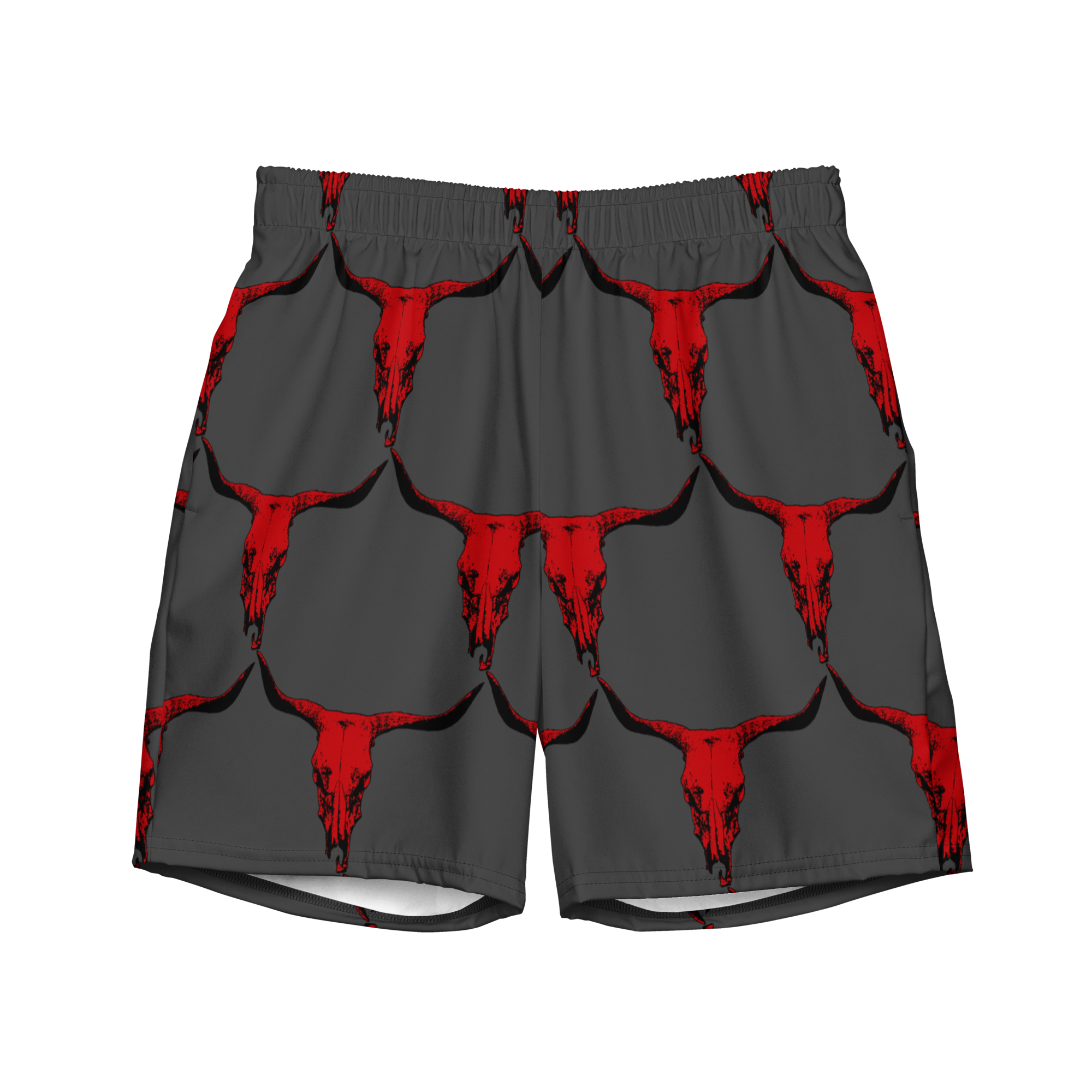 Yeehaw Red Bull Skull Men&#39;s Swim Trunks