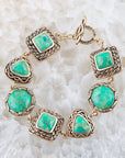 Aloha Lime Turquoise and Bronze Toggle Bracelet