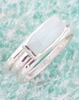 Blue Amazonite and Sterling Stacking Ring Set