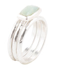 Blue Amazonite and Sterling Stacking Ring Set