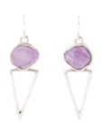 Amethyst Triangle Earrings