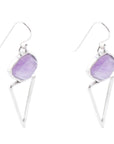 Amethyst Triangle Earrings