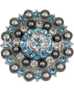 Aqua &amp; Clear Antique Silver Berry Jacket European Crystal