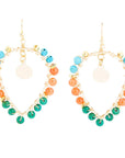 Apricot Teals Multicolor Golden Statement Earrings