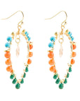 Apricot Teals Multicolor Golden Statement Earrings