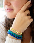 Argo Blue Jade Golden Stretch Bracelet Set