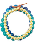 Argo Blue Jade Golden Stretch Bracelet Set