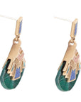 Art Deco Multi Colored Golden Earrings