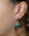 Art Deco Multi Colored Golden Earrings