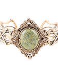 Aspen Green Serpentine and Golden Bronze Statement Cuff Bracelet
