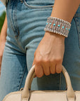 Western Silver Leaf and Bead Fashion Bracelets  - Turquoise