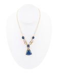Athena Blue Agate Golden Statement Necklace