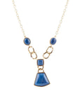 Athena Blue Agate Golden Statement Necklace