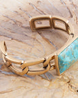 Athena Blue Turquoise Golden Cuff Bracelet