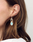 Athena Blue Turquoise Golden Earring