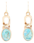 Athena Blue Turquoise Golden Earring